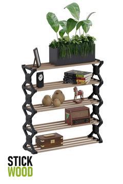 5 Katlı Süper Kalite Siyah Kitaplık 6005