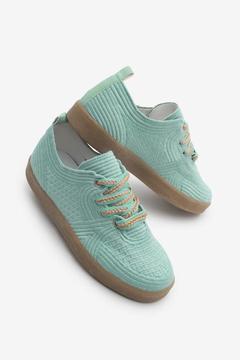 Kadın Sneaker İşlemeli Nakışlı Spor Ayakkabı Nolen Su Yeşili