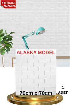 70X70cm 1 Adet Kırık Beyaz Düz Tuğla Kendinden Yapışkanlı Esnek Silinebilir Duvar Kağıdı Paneli