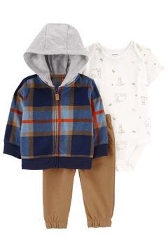 Erkek Bebek 3'lü Hırkalı Set Mavi