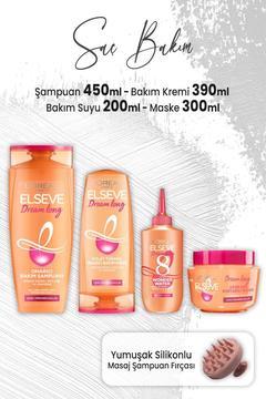 Dream Long Şampuan 450 Ml, Krem 390 Ml, Bakım Suyu 200 Ml, Maske 300 ml Ve Masaj Şampuan Fırç