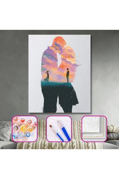 Sayılarla Boyama Seti Çerçeveli Kasnaklı Aşka Özlem  40 x 50 cm