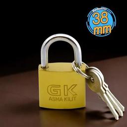 Asma Kilit Sarı 38 mm 3 Anahtarlı Halka Kapı Sandık Kutu Kilidi Tosba Kilit
