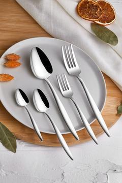 Zagori Sivri 60 Parça 12 Kişilik Çelik Düz Çatal Kaşık Seti Takımı