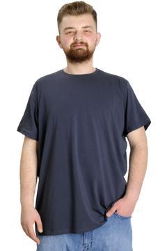 Mode XL Büyük Beden Likralı T-shirt Bisiklet Yaka 20149 Füme