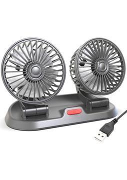 Spibicyy USB Araba Fanı Çift Kafa Fan Taşınabilir Otomatik Soğutma Fanı Soğutma Büyük Rüzgar Elektrikli Fan Araba Katlanır Fan Araba Ev Için (Yurt Dışından)