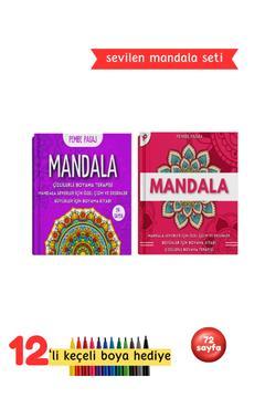 Yetişkinler Mandala Seti, Stres Önler, 2 Kitap, Keçeli Kalem Seti Ve Kitap Okuma Yüzüğü Hediye