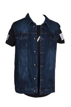 Erkek Koyu Mavi Denim Trent Yelek