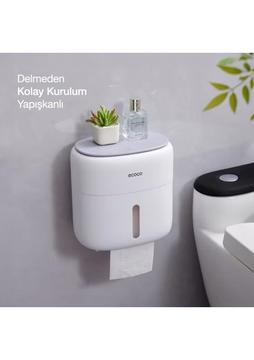 Miecoco ecoco Duvara Yapışkanlı Çekmeceli Dokunmatik Tuvalet Kağıdı Saklama Kutusu