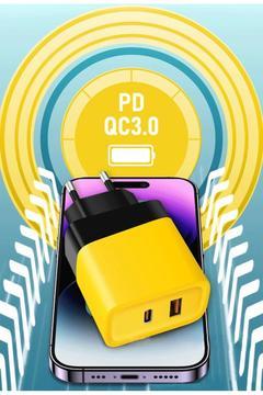 Priz Tipi Şarj Aleti USB Şarj Adaptörü Hızlı Şarj Aleti Type-C USB-A Girişli Hızlı Şarj Başlığı