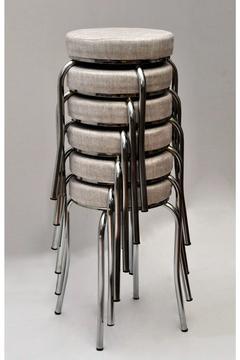 Tabure (6 Adet) Krom Ayaklı, Mina Kumaş, Metal Ahtapot Ayak Aygl-177