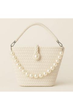 Kadın Beyaz İncili Tasarım Omuz Çantası