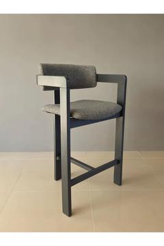 Münih Ahşap Bar Sandalyesi, Tamamen Ahşap, (Kişiselleştirilebilir Cila Ve Kumaş)