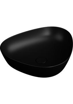 VitrA Plural 7812B483-0016 Üçgen Alçak Çanak Lavabo, VitrA Clean, 47 cm, Mat Siyah