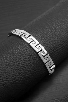 Gri Çelik Parlak Erkek Bileklik Eu76