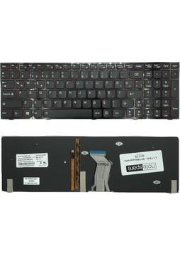 Notespare Lenovo ile Uyumlu Ideapad Y510P Type 20217, Y510P Type 6494 Notebook Klavye Işıklı Siyah Tr