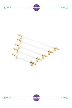 Beyaz Altın Kulp 192mm Metal Vidalı - Dolap, Şifonyer, Ünite,komodin, Mutfak Dolabı, 20cm Gold Kulb