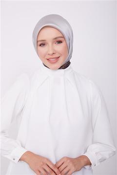 Armine Yakası Pileli Bluz 23K3430 Ekru