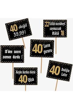 40 Yaş Gold Konuşma Balonu 6 Adet