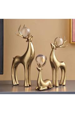 3lü Geyik Aksesuar Kristal Toplu