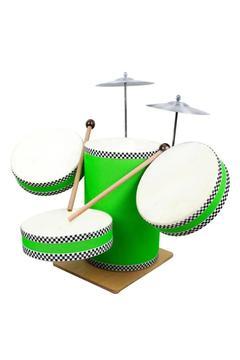 YEŞİL RENK Bateri Seti Standlı Ahşap Ve Deri Çocuk müzik aletleri, Davul renkli