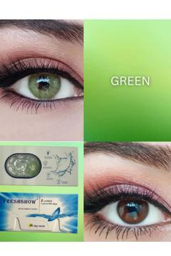 Green Renkli Göz Lensi Lens Kabı ve Lens Solüsyonu