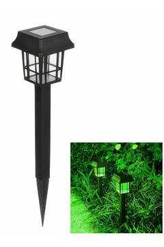 Solar Güneş Enerjili ÇİMEN YEŞİLİ Bahçe Lambası Kulübe Tasarımlı Güçlü Işık Kendinden Kazıklı 36 CM