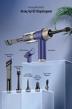 Portatif Vakumlu Üflemeli Mini Şarjlı Araç Süpürgesi - Toz Ve Kül Temizliği El Süpürgesi PR-AS03