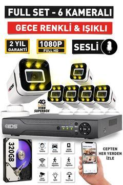 SESLİ - 6 KAMERALI FULLHD GECE RENKLİ VE IŞIKLI GÜVENLİK KAMERASI - KAMERA SETİ 320GB DİSK