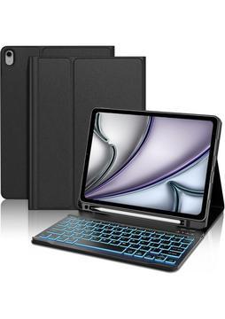 Five-E iPad Air 11 Inç 6. Nesil Rgb LED Işıklı Türkçe Karakterli Bluetooth Özellikli Kalemlikli Klavyeli Kılıf A2902 A2903 A2904