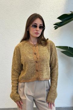 Hakim Yaka Kırçıllı Gold Düğme Detaylı Premium Hırka (34-42 BEDEN UYUMLU)