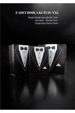 Siyah Damat Bohça Kutusu Çeyiz Kolisi Kutusu
