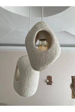 Retro Delikli Beton Sarkıt Avize 2 Li Set (27X 19 CM)