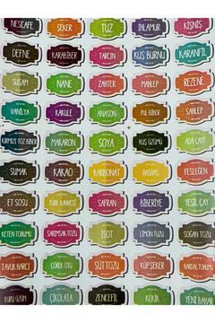 Renkli 115 Adet Baharat Bakliyat Kuruyemiş Baharatlık Kavanoz Sticker Etiketi