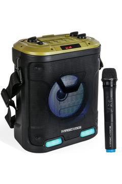 MV-6005 VHF El Mikrofonlu USB-SD-Bluetooth Işıklı 30 W Taşınabilir Şarjlı Seyyar Anfi