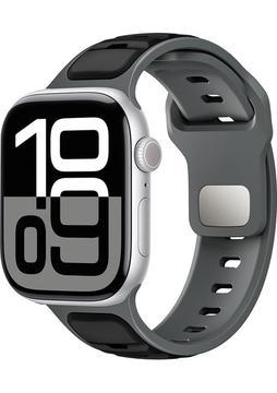AktarMobile Apple Watch 10 46 mm Uyumlu Silikon Kordon Çift Renkli Premium Spor Tasarım Kayış
