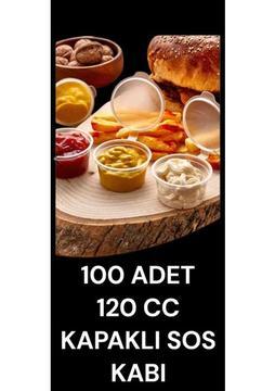 100 Adet 120 cc Kapaklı, Sızdırmaz Sos Kabı ( Et-Kemik Suyu, Bulyonluk, Ketçap-Mayonez-Hardal Kabı )
