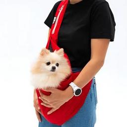 Pawstar Crossbody Kedi Köpek Taşıma Çantası Kırmızı