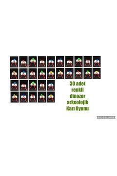 30 Ad Karne Hediyesi Renkli Dinozor Arkeolojik Kazı Oyunu Proje Etkinlik Seti
