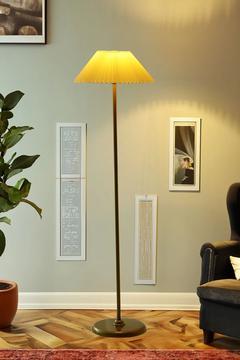 Noa Conic Eskime Mat Gold Metal Lambader - Krem Kırma İthal Kumaş