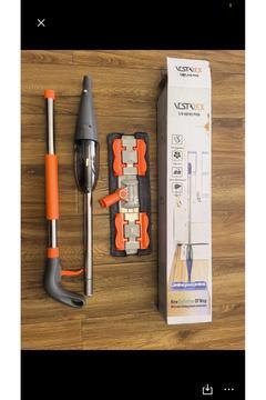 Lia Mandallı sprey mop 1 yedekli su püskürtmeli yer duvar fayans yüzey cam mopu sprey mandallı Mop