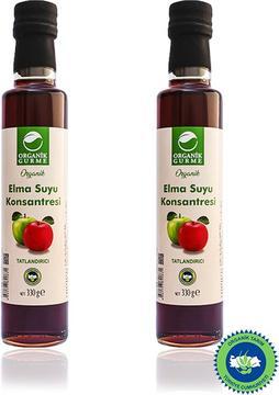 Organik Gurme 2'li Elma Suyu Konsantresi 330 gr (Pestisit Analizli)