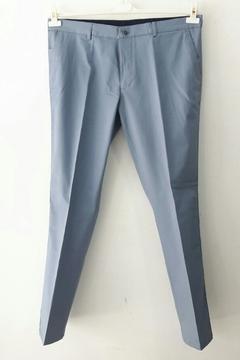 Erkek Açık Mavi Büyük Beden Armürlü Keten Pantolon