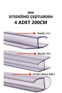 Cam Balkon 8 Mm Şeffaf Fitil Istediğiniz Çeşitten 4 Adet Büyük H, Küçük H, D Fitil Max 200cm