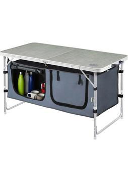 Haegs Saklama Dolaplı Kamp Masası, Kamp Mutfağı, Kamp Dolabı Katlanır Piknik Masası Kumaş Desenli