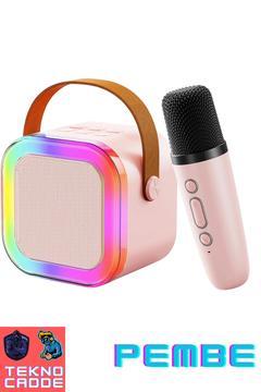 K12 Mini AUX/TF/USB/Bluetooth Hoparlör Mikrofon ÇOCUKLAR İÇİN KARAOKE Hoparlör KİT
