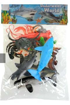 10 Pcs Deniz Hayvanları Denizatı Balık Balina Fok Köpek Balığı Istakoz Oyuncak Hayvan Seti