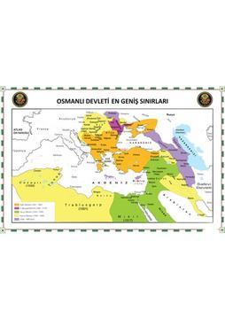 Tutunabilir Kağıt Osmanlı Devleti Haritası En Geniş Sınırları Kağıt Tahta 70X105 cm