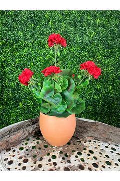 Yapay Sakız Sardunya Natürel Çömlek Saksıda