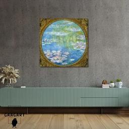 Kare Kanvas Tablo Ünlü Eserler Claude Monet Su Zambakları